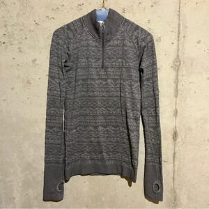 Lululemon Rest Less Pullover Womens  1/4 Zip Heathered Slate  Ski Run Pattern 4